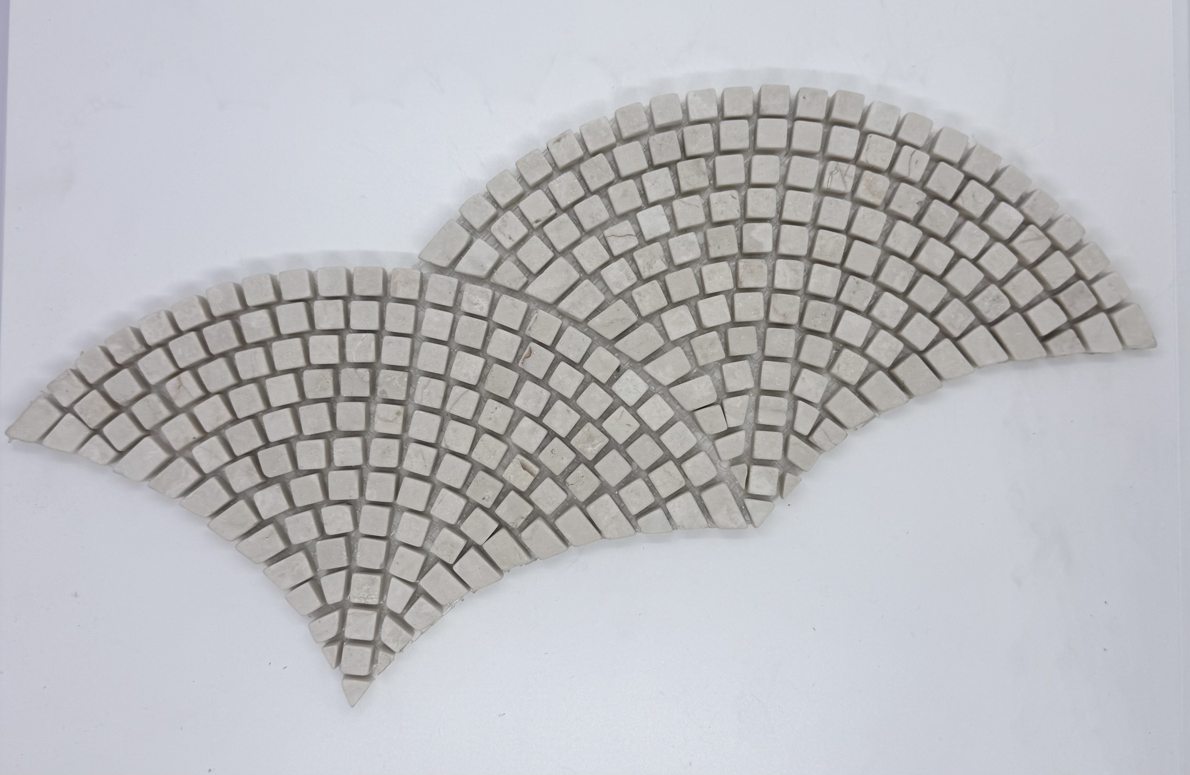 Botticino Tumbled Mini Fan Mosaic 365X145
