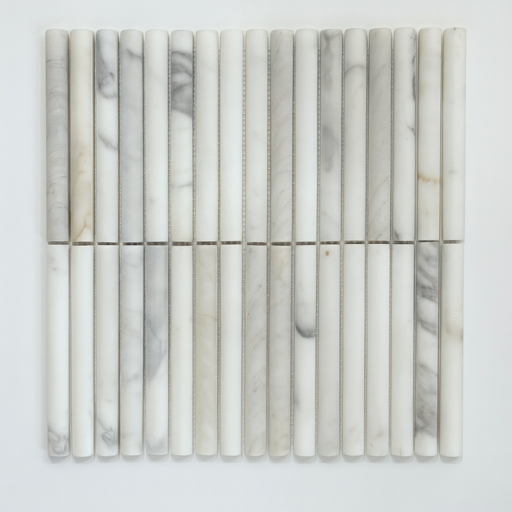Calacatta Mini Flute 15X151 Mosaic 305X305