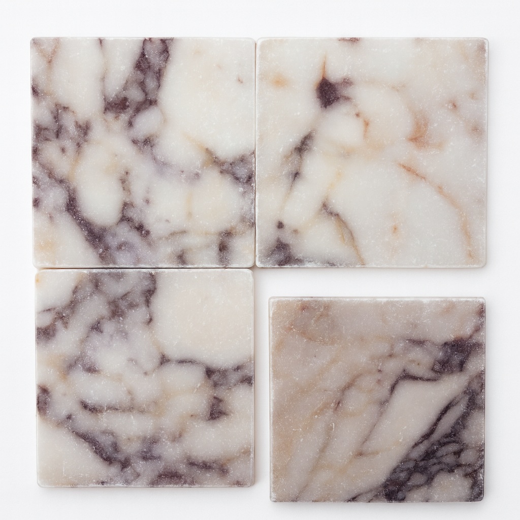 Calacatta Viola Tumbled Square Tile 150X150Mm