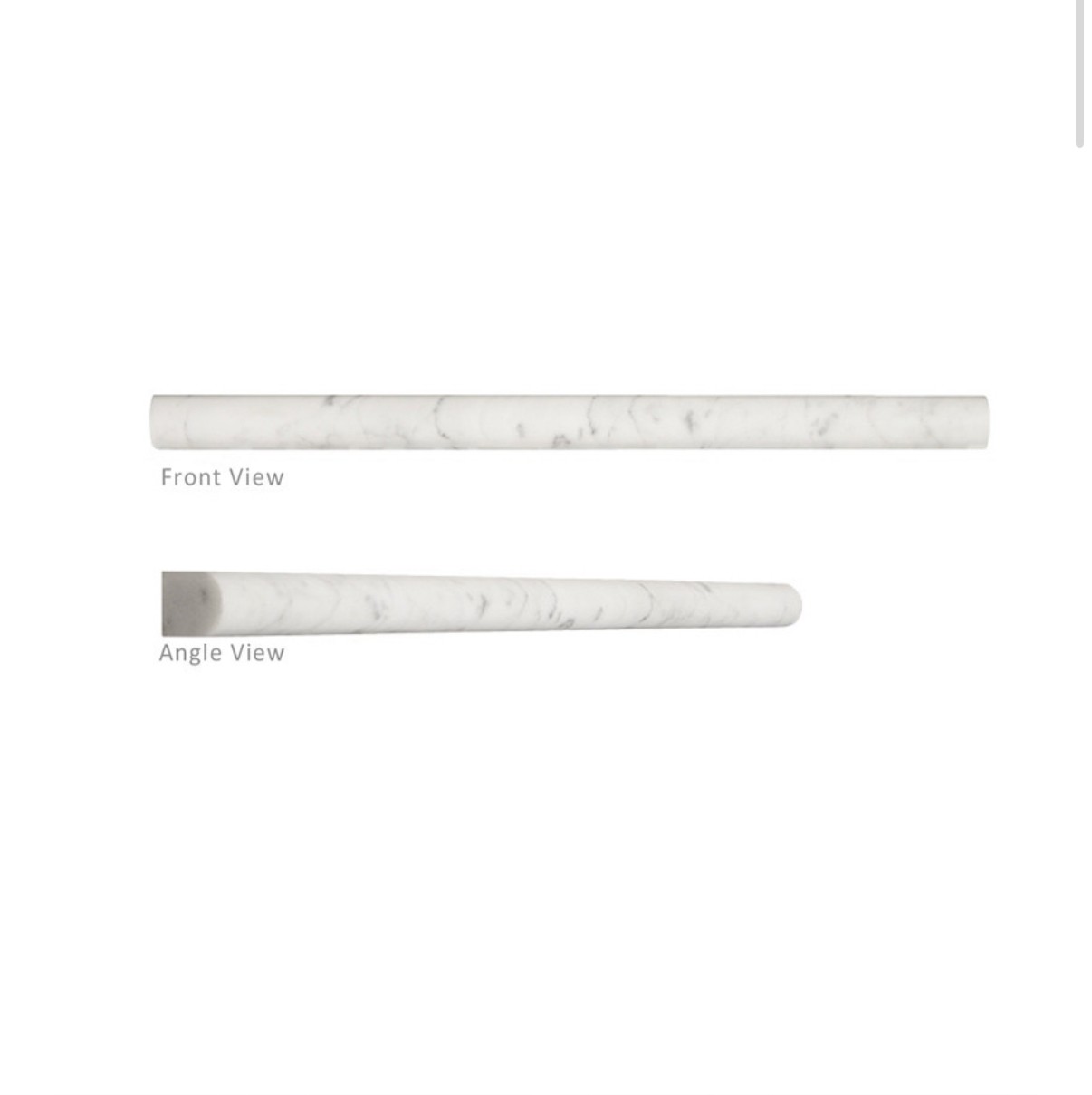 Carrara Pencil Round Border Honed 150X20X20