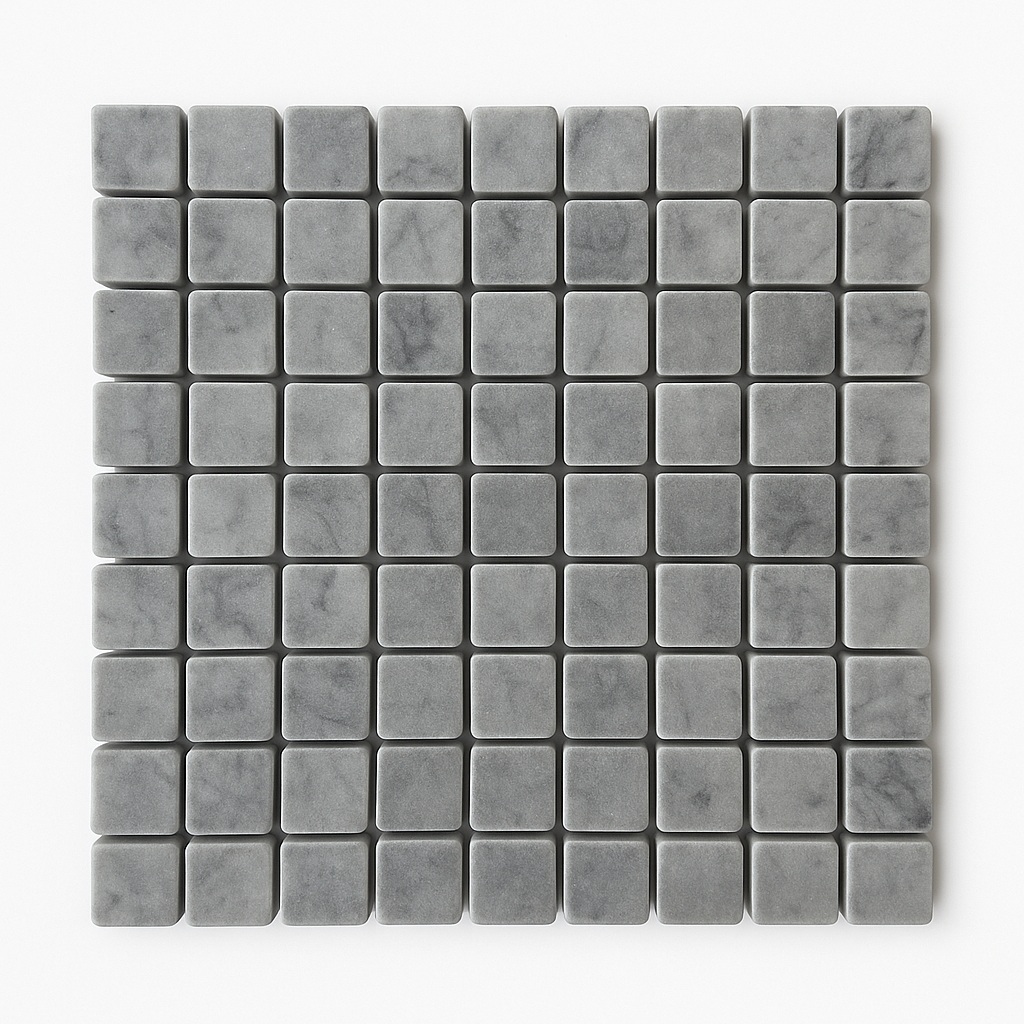 Carrara Square 33Mm Tumbled Mosaic 313X313