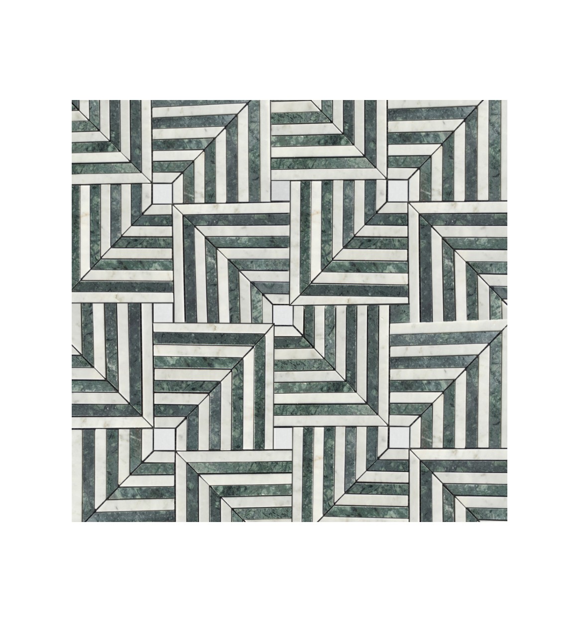 Chicago Carrara/Indian Green Mosaic 305X305