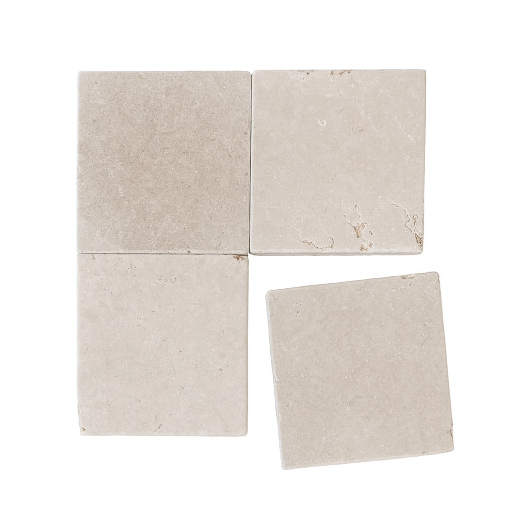 Crema Marfil Tumbled Square Tile 150X150