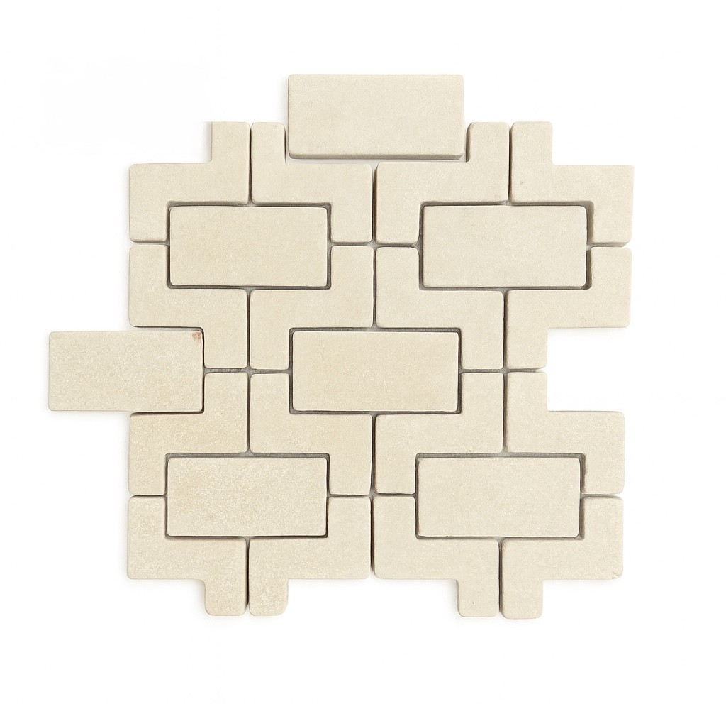 Maze Crema Marfil Tumbled Mosaic 306X306