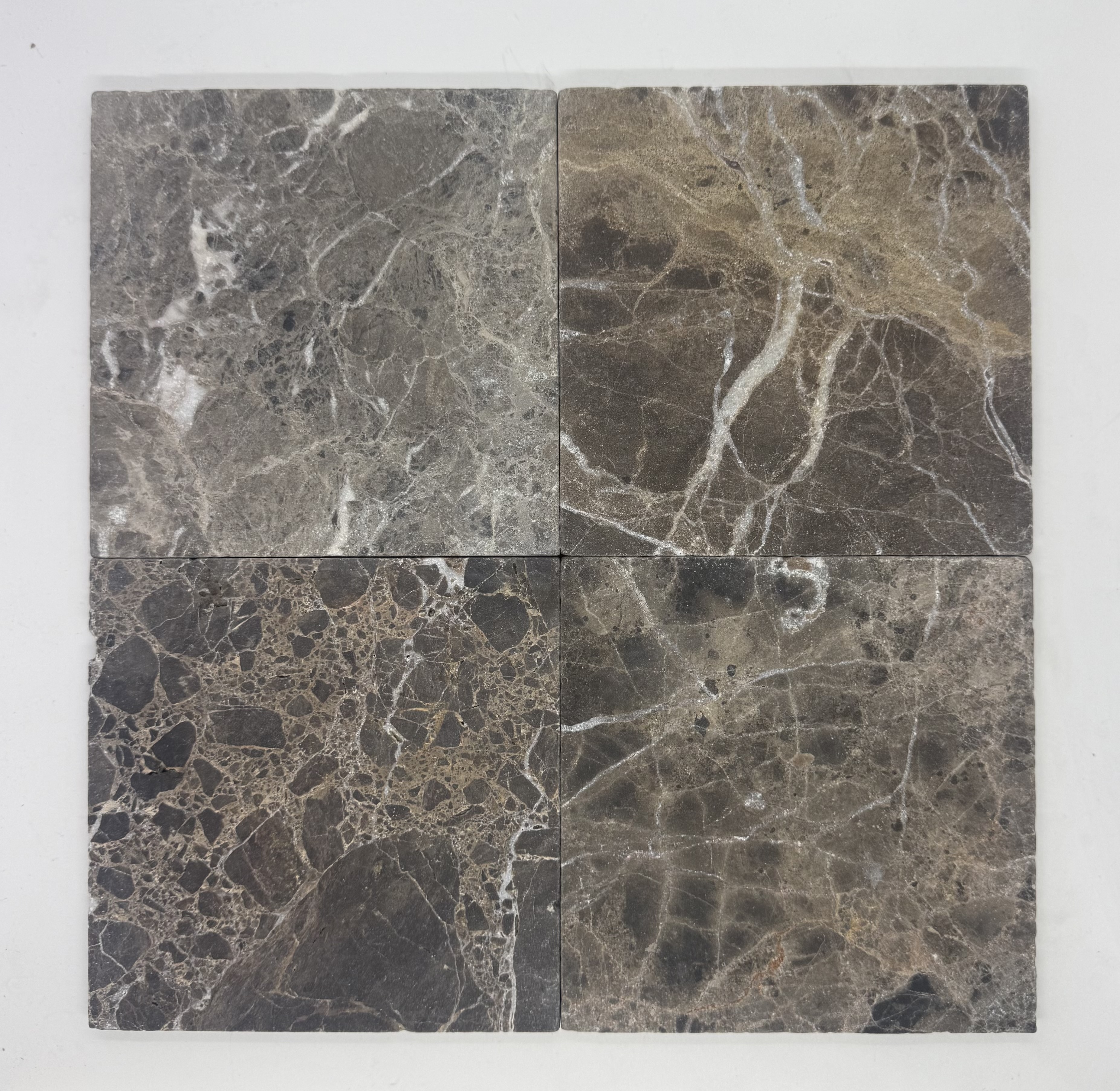 Emperador Dark Brown Tumbled Square 150X150