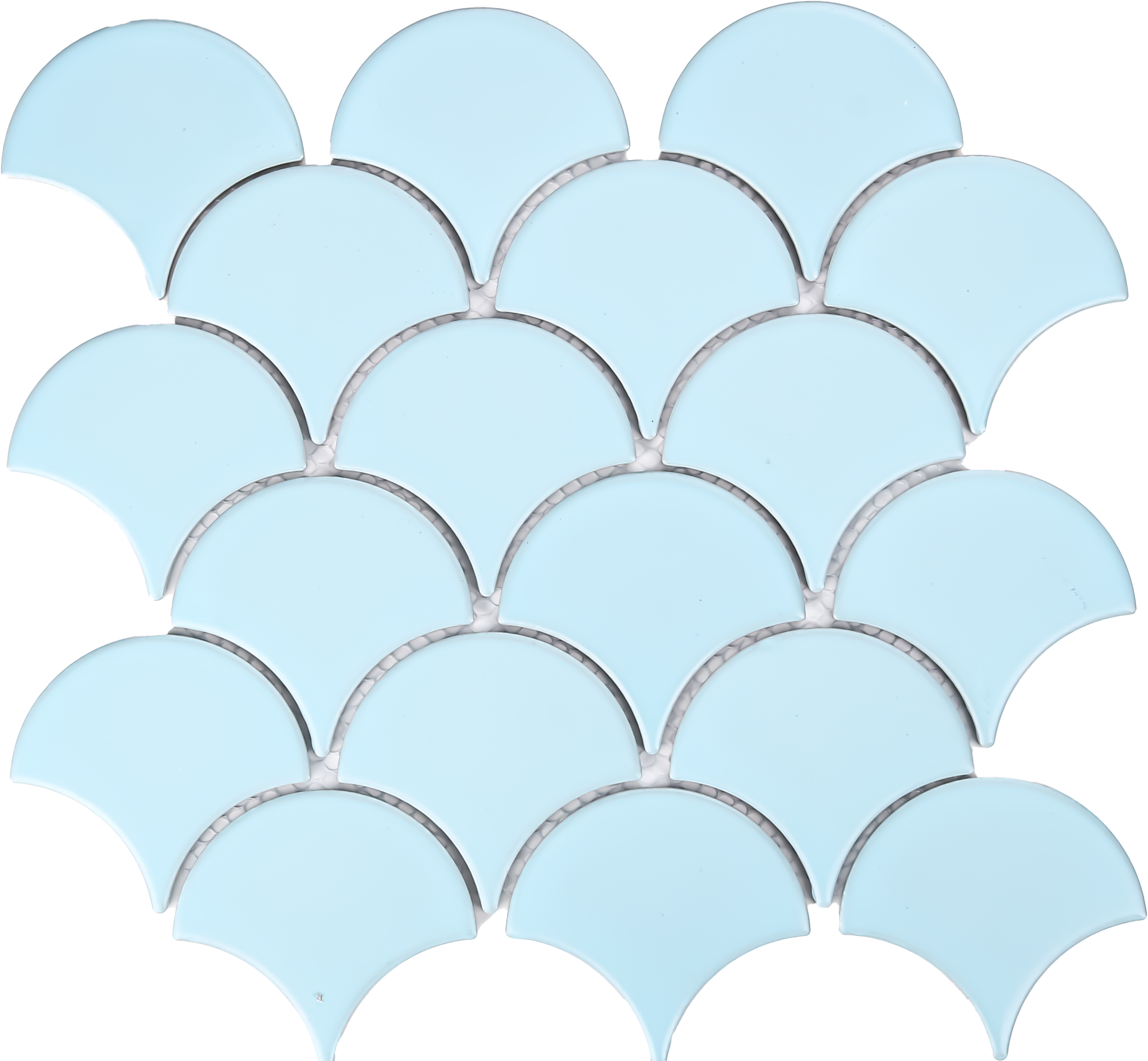 Fishscale Fan Aqua Matt Mosaic 293X274