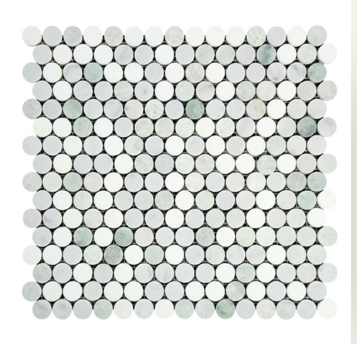Ming Green Penny Round 19Mm Mosaic 300X300