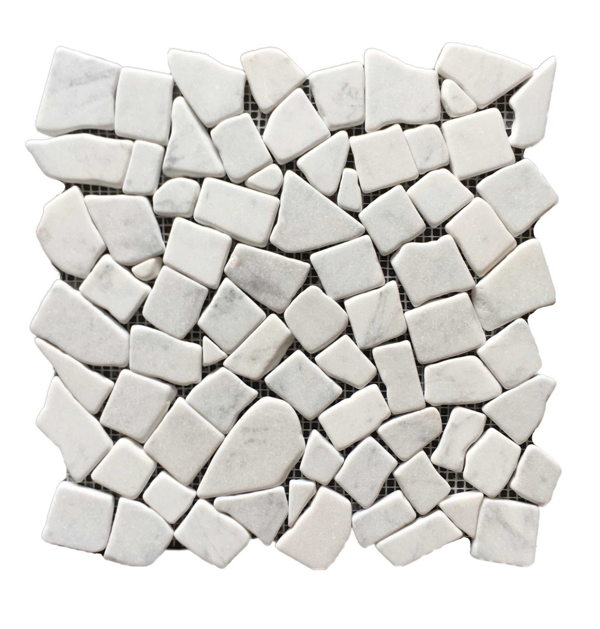 Carrara Crazy Tumbled Mosaic 300X300