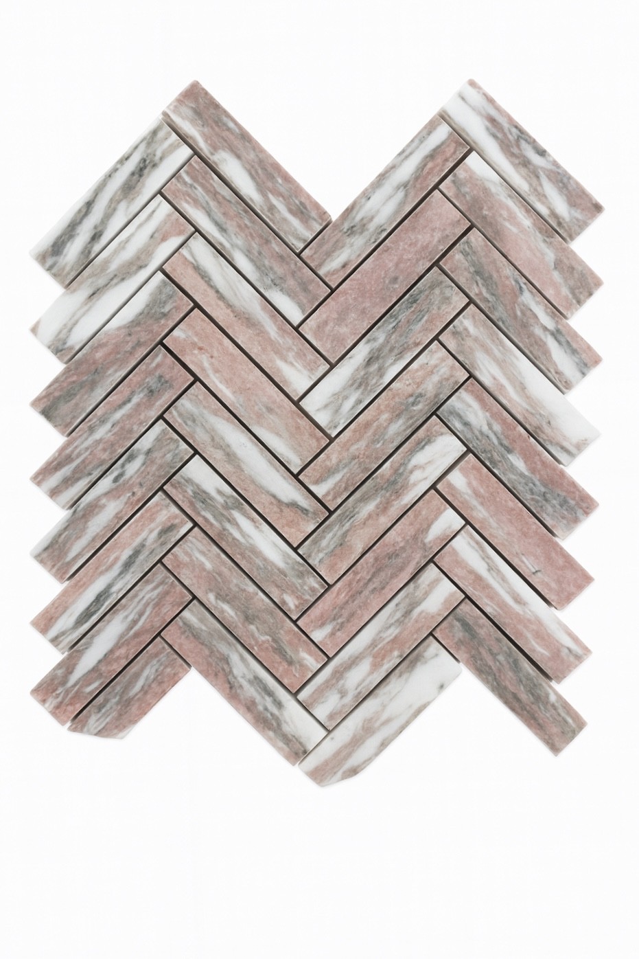 Norwegian Rose Herringbone 25X95 Mosaic 430X304