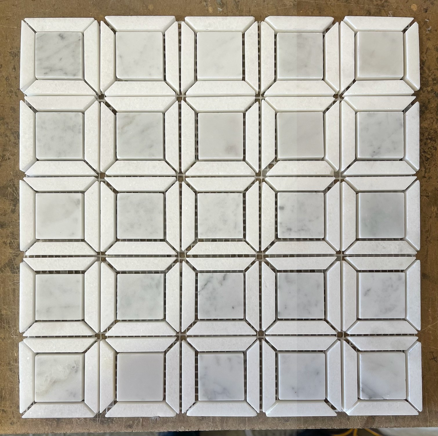 Rossi Carrara And Thassos Reverse Mosaic 305X305
