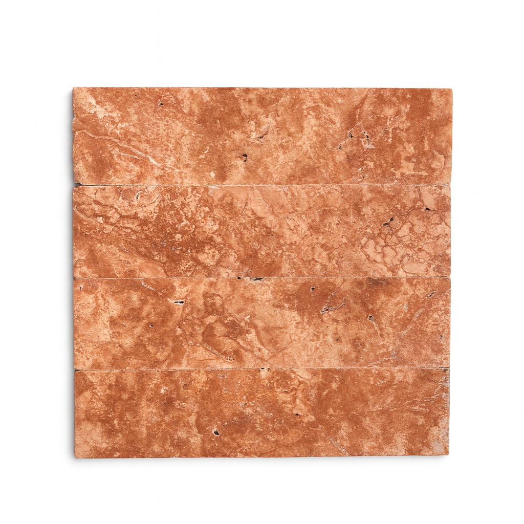 Travertine Red Honed & Unfilled Subway Long 305X75