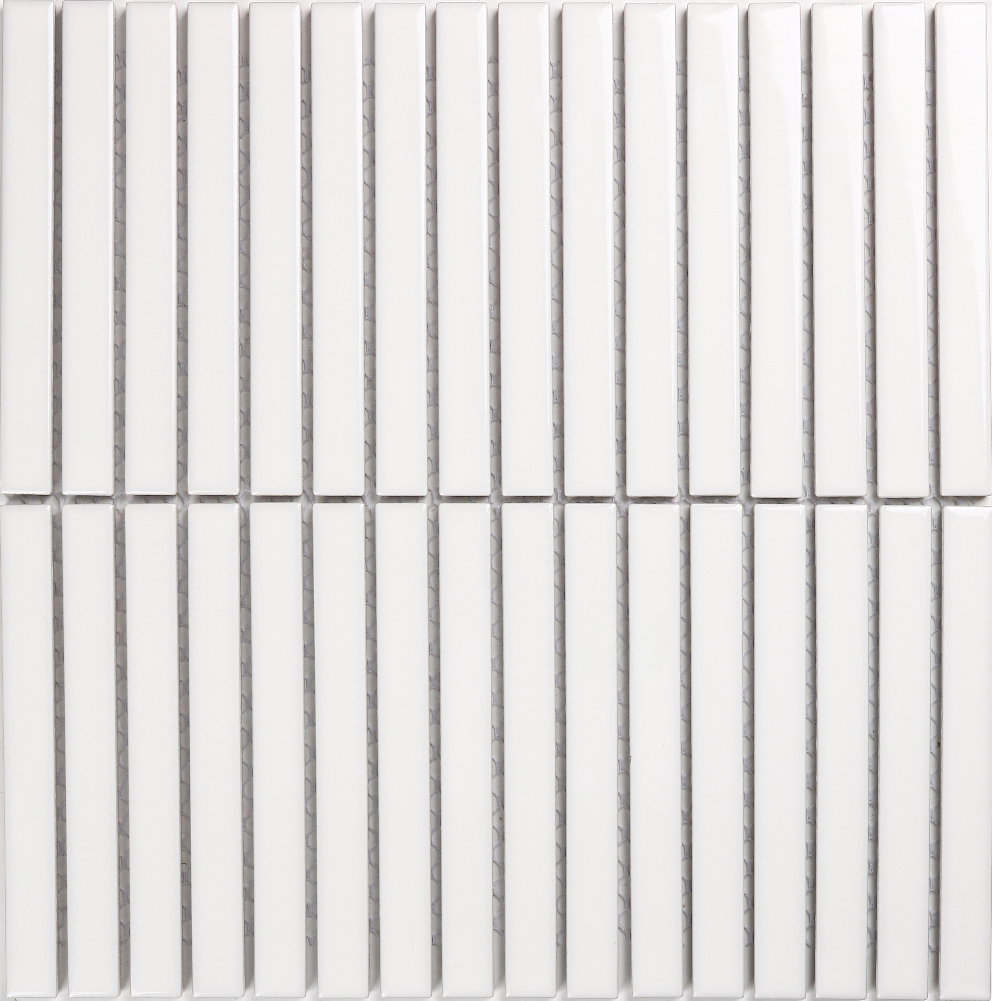 Twix Plain White Gloss Finger Mosaic 296X296