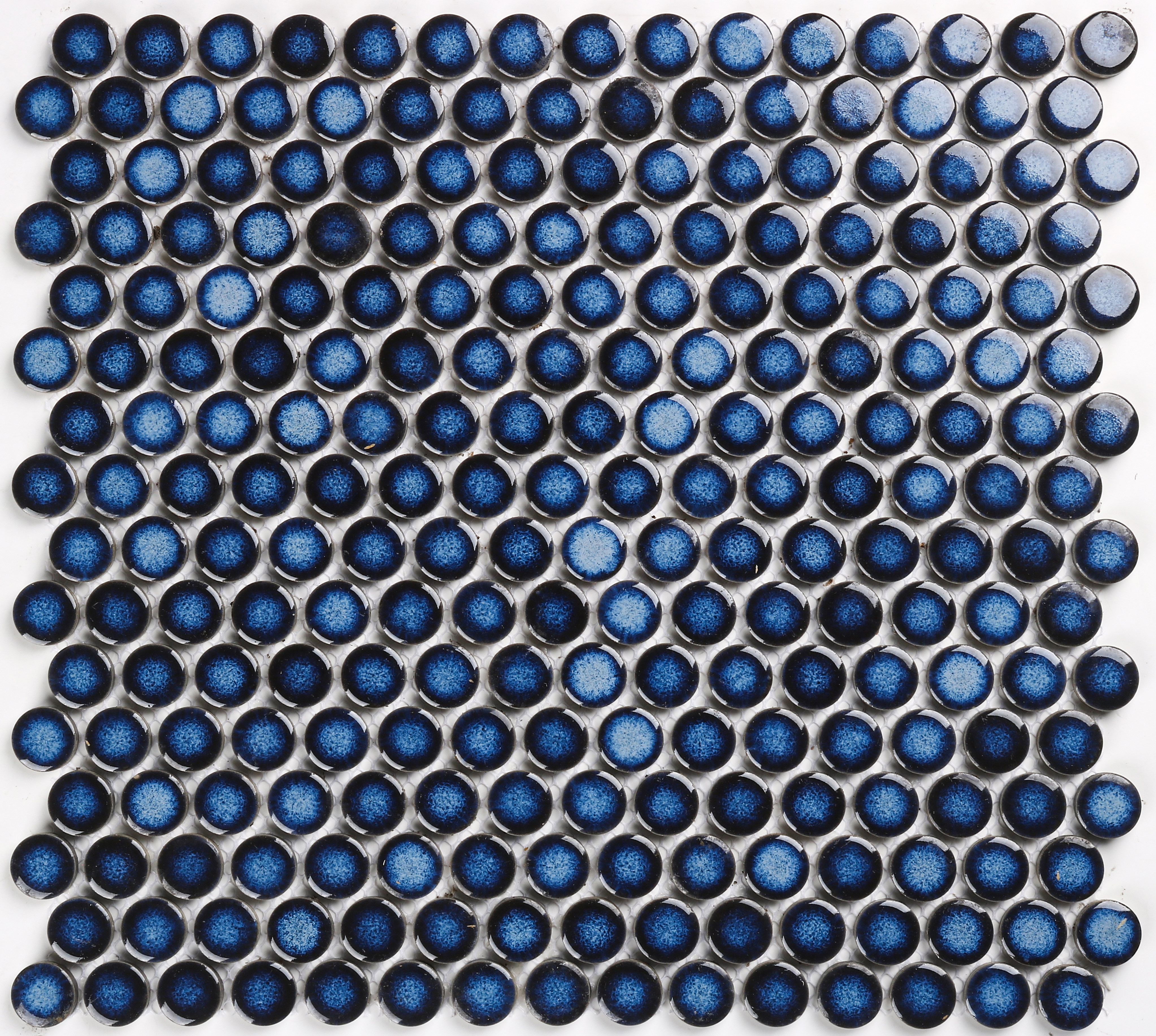 Vintage Deep Sea Blue Penny Round Mosaic 294X290